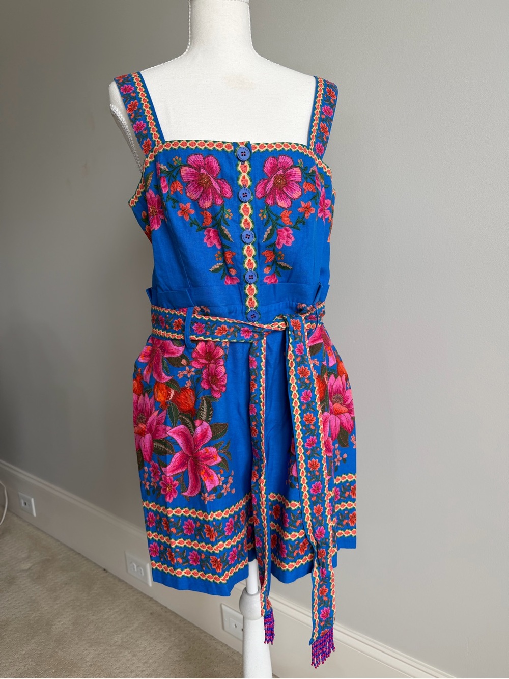 NWOT-Farm Rio Summer Fruit Scarf Romper-Large - Picture 2 of 7